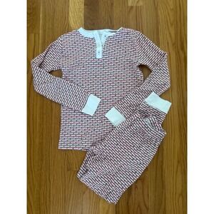 Joy Street Kids Pima Cotton Pajamas Red Stripe Hearts Trees Size 10 Set
